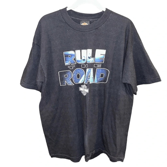 Harley Davidson Rule The Road Wildwood, NJ Graphic T-Shirt Biker - Picture 1 of 3
